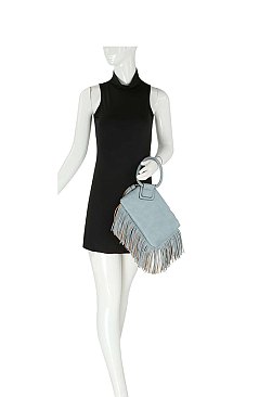 Fringe Cuff Clutch Tassel Wristlet Clutch