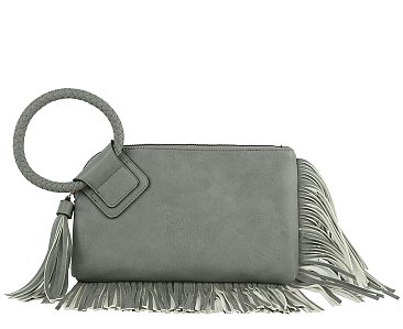 Fringe Cuff Clutch Tassel Wristlet Clutch