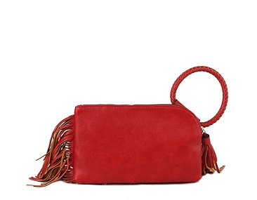 Fringe Cuff Clutch Tassel Wristlet Clutch