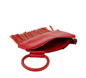 Fringe Cuff Clutch Tassel Wristlet Clutch