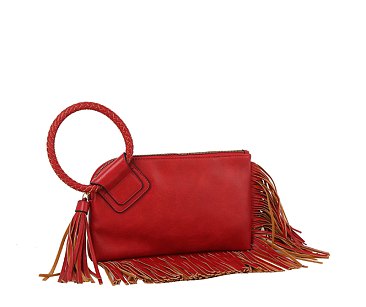 Fringe Cuff Clutch Tassel Wristlet Clutch