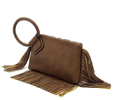 Fringe Cuff Clutch Tassel Wristlet Clutch