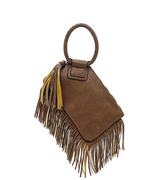 Fringe Cuff Clutch Tassel Wristlet Clutch