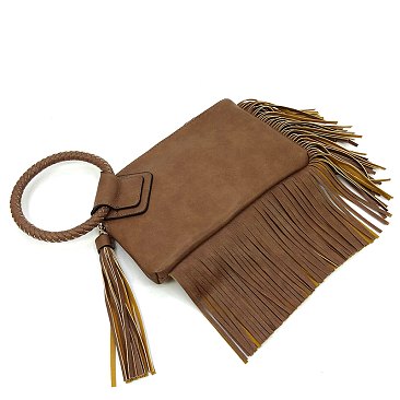 Fringe Cuff Clutch Tassel Wristlet Clutch