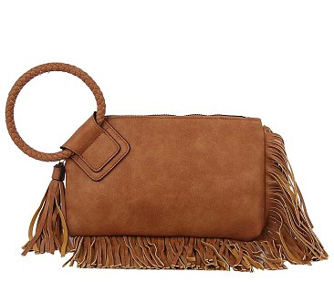 Fringe Cuff Clutch Tassel Wristlet Clutch