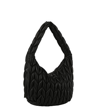 Quilted Textured Puffy Hobo Shoulder Bag