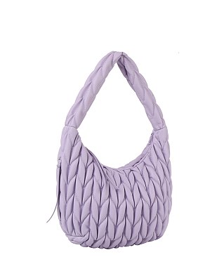 Quilted Textured Puffy Hobo Shoulder Bag