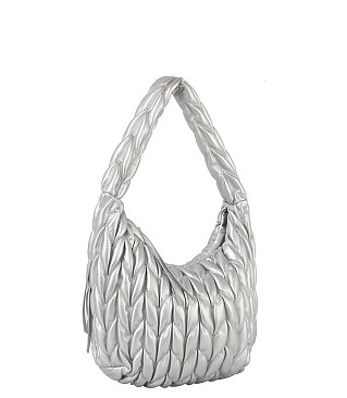 Quilted Textured Puffy Hobo Shoulder Bag