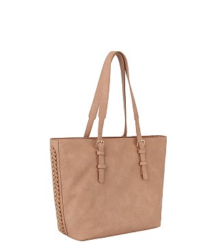 Braided Side Detail Everyday Tote Bag