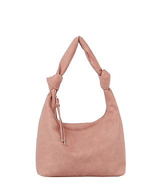 Knotted Handle Detail Hobo Shoulder Handbag