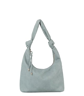 Knotted Handle Detail Hobo Shoulder Handbag