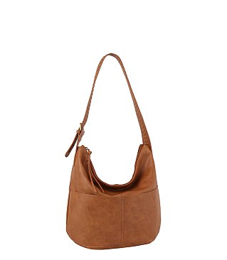 Wide Front Pocket Daily Leather Tote