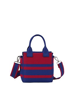 Stripe Canvas Tote Satchel