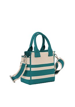 Stripe Canvas Tote Satchel