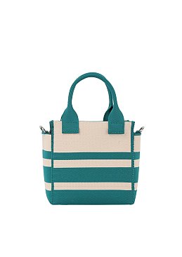 Stripe Canvas Tote Satchel