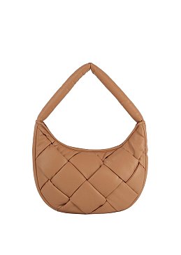 Eco stitch Puffy Woven Hobo Shoulder Bag