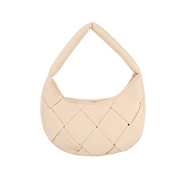 Eco stitch Puffy Woven Hobo Shoulder Bag