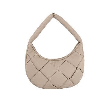 Eco stitch Puffy Woven Hobo Shoulder Bag