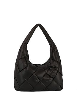 Soft Puffy Woven Shoulder Bag Hobo