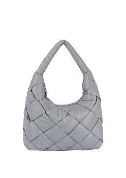 Soft Puffy Woven Shoulder Bag Hobo