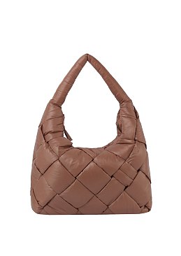 Soft Puffy Woven Shoulder Bag Hobo