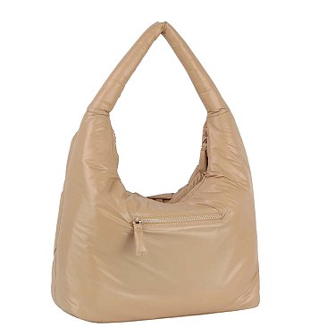 Soft Puffy Woven Shoulder Bag Hobo