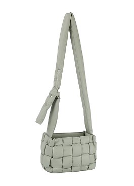 Puffy Woven Crossbody Bag