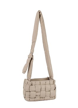 Puffy Woven Crossbody Bag