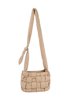 Puffy Woven Crossbody Bag