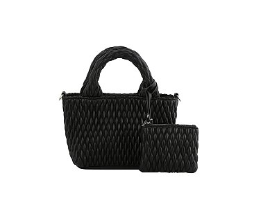 Puffy Quilted 2-in-1 Top Handle Satchel