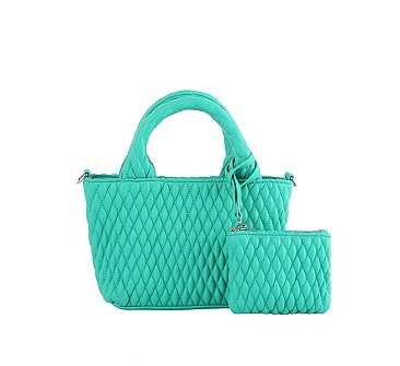 Puffy Quilted 2-in-1 Top Handle Satchel