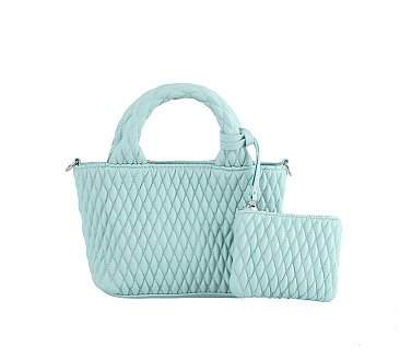 Puffy Quilted 2-in-1 Top Handle Satchel