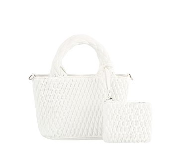 Puffy Quilted 2-in-1 Top Handle Satchel