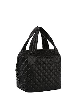 Puffy Quilted Nylon Satchel