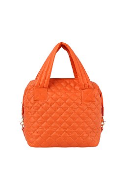 Puffy Quilted Nylon Satchel