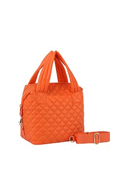 Puffy Quilted Nylon Satchel