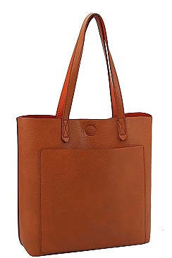 2IN1 TWO COLOR REVERSIBLE TOTE AND CLUTCH SET