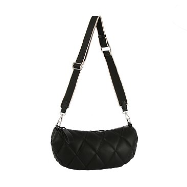 Puffy Quilted Hobo Crossbody Bag