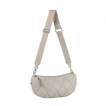 Puffy Quilted Hobo Crossbody Bag