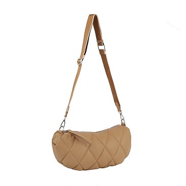 Puffy Quilted Hobo Crossbody Bag