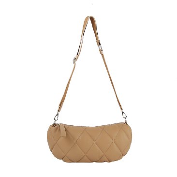 Puffy Quilted Hobo Crossbody Bag