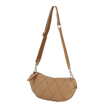 Puffy Quilted Hobo Crossbody Bag