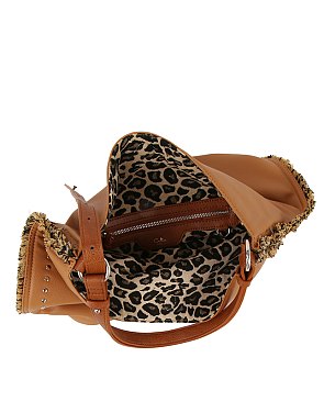 Reversible Leopard Shoulder Bag