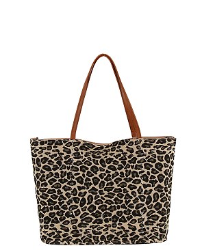 Reversible Leopard Shopper Bag