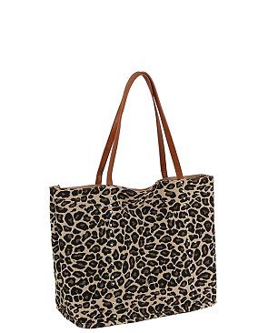 Reversible Leopard Shopper Bag