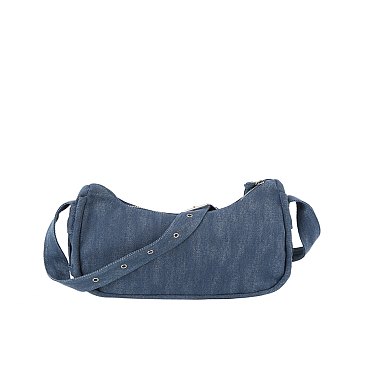 Denim Canvas Messenger Crossbody Bag