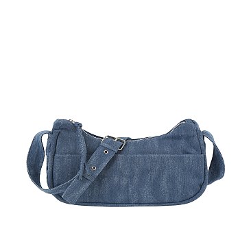 Denim Canvas Messenger Crossbody Bag