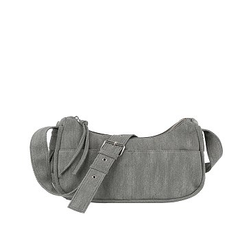 Denim Canvas Messenger Crossbody Bag