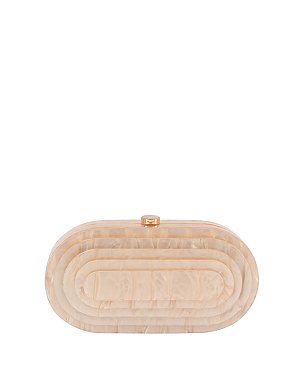 Oval Marble Clutch Evening Bag