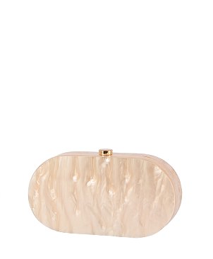 Oval Marble Clutch Evening Bag